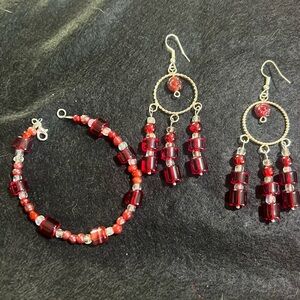 Earrings and matching bracelet